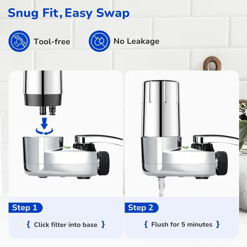 Miniatura 7 de Fil-Fresh Paquete de 3 filtros de agua de repuesto para sistema de filtración de grifos Brita®, certificado NSF para reducir el cloro, sin BPA, dura