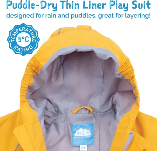 Miniatura 6 de JAN & JUL Traje de lluvia ajustable impermeable para niños pequeños y niños