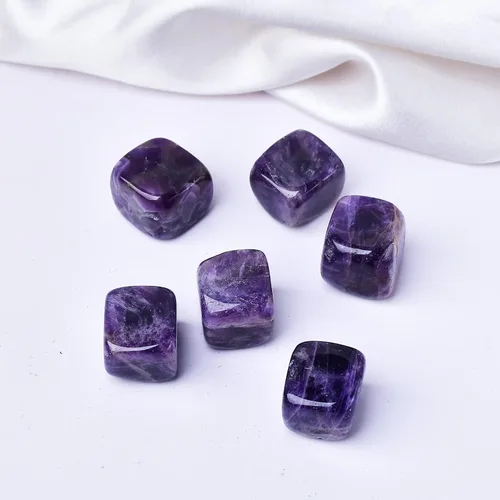 Miniatura 6 de Piedras de whisky de amatista, cubos de hielo de cristal para bebidas, rocas de whisky, cubos de vino de 0.7 a 0.8 pulgadas, regalos para mujeres