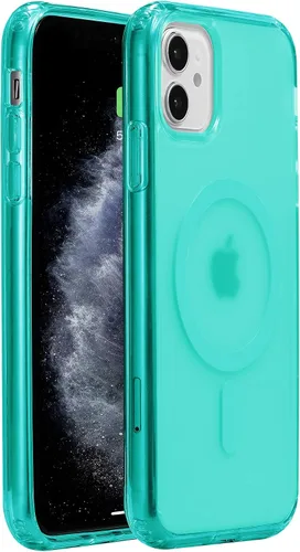 Tigowos Funda magnética para iPhone 11 [probada contra caídas de grado de 10 pies y compatible con MagSafe] translúcida antihuellas y antigolpes,