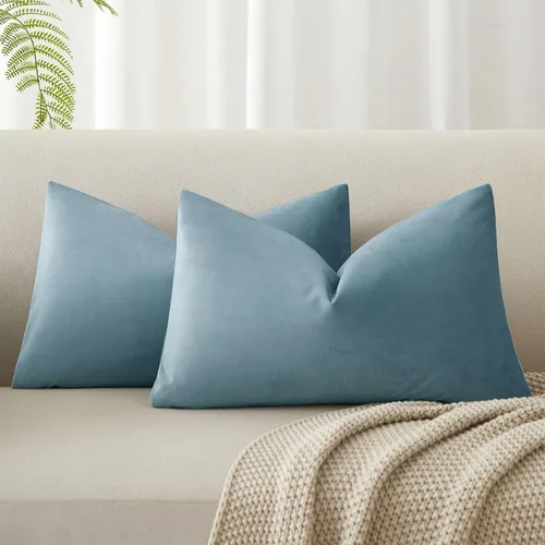 Miniatura 117 de Juspurbet - Juego de 2 fundas decorativas de terciopelo para cojines, fundas suaves para sofá, cama o sillón con cremallera oculta, para sala
