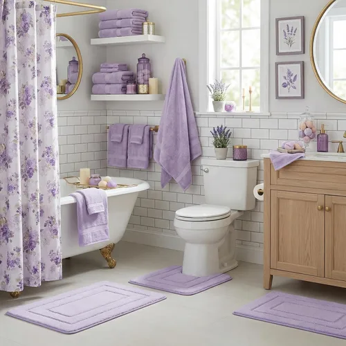 Miniatura 26 de GRANNY SAYS Juego de 2 alfombras de baño suaves para baño, alfombras de baño antideslizantes y lavables, alfombras de baño absorbentes para bañera