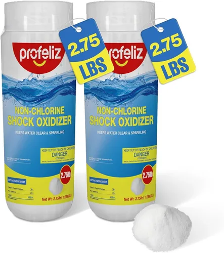 PROFELIZ Paquete de 2 oxidantes de choque sin cloro para jacuzzis, tratamiento de choque sin cloro para spa, piscina, clarificador de agua oxidante