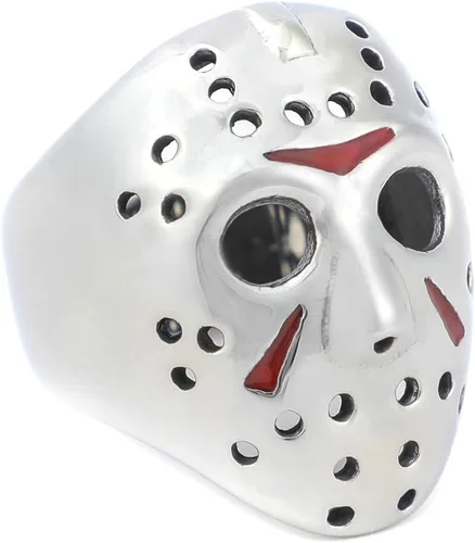 Miniatura 4 de Jason Mask Ring Stainless Steel Rings for Women Mens Jason Ring Perfect Gifts for Halloween,Size 7-13,Fashion Punk Rings Jewelry Decorations