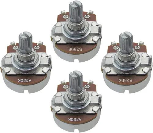 Miniatura 17 de FLEOR Potenciómetro cónico de audio con eje de 0.709 in, 4 piezas, tamaño completo, para guitarra, A250K