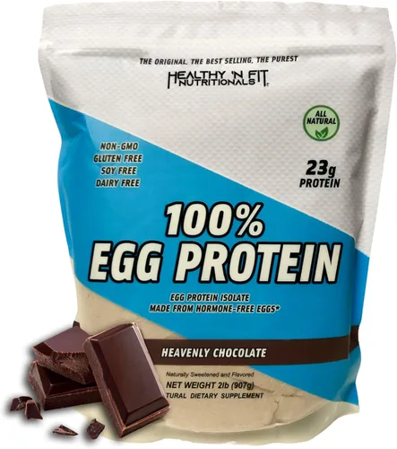 Healthy 'N Fit Proteína de huevo 100% - Chocolate celestial (2 libras): 100% proteína de clara de huevo, más péptidos naturales. Aislamiento de