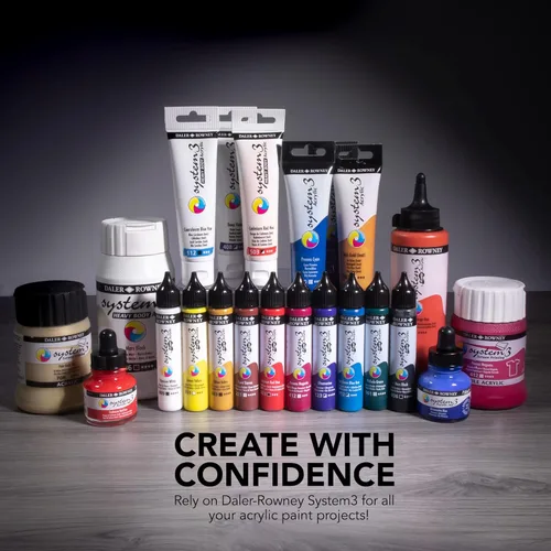 Miniatura 7 de Daler-Rowney System3 - Botella de tinta acrílica Silver Imit de 1.0 fl oz – Tinta acrílica versátil para artistas y estudiantes – Tinta