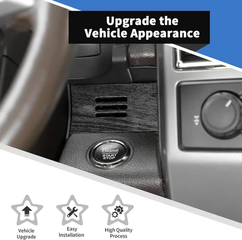 Miniatura 6 de Voodonala para Ford F-150 2015-2020 Cubierta de Panel de Consola Central Compatible con Ford F150 2015-2020 (ABS, Madera Negra, 4 Piezas/Set)
