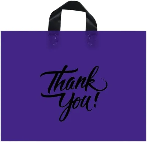 Infinite Pack Bolsas grandes de mercancía de agradecimiento con asa de lazo, bolsa de boutique brillante, refuerzo inferior de 3 pulgadas y 3 mil de