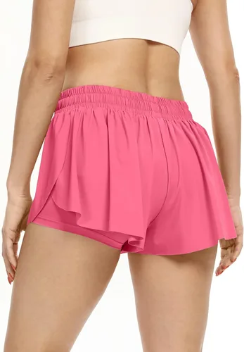 Miniatura 55 de Blaosn Pantalones cortos atléticos fluidos para mujer, gimnasio, yoga, entrenamiento, correr, pantalones cortos de tenis, falda falda linda, ropa