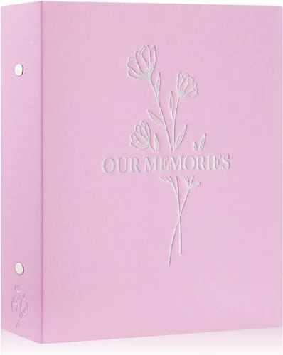 Miniatura 32 de Lanpn Álbumes de fotos pequeños de 4 x 6 pulgadas, 50 imágenes, paquete de 2 unidades, mini capacidad de lino Our Memories, juego de bolsillos