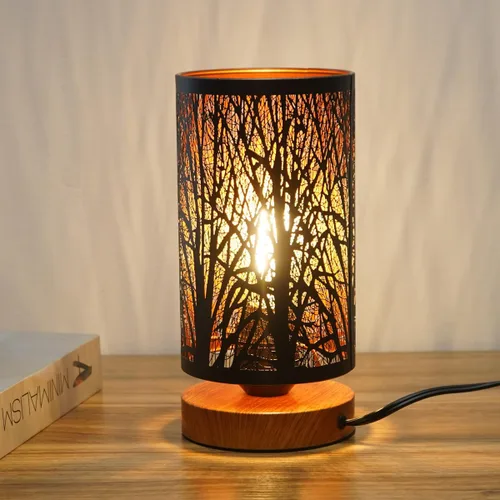 Miniatura 6 de Pequeñas lámparas de mesa industriales regulables, lámparas de noche para mesita de noche, lámpara de escritorio lateral de mesa auxiliar