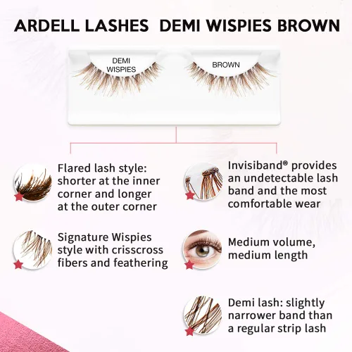 Miniatura 3 de Ardell Pestañas Postizas Demi Wispies Marrones (Paquete de 4)