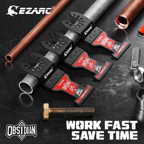 Miniatura 7 de EZARC Hojas de sierra oscilantes de carburo de obsidiana, cuchillas multiherramienta de liberación rápida para metal duro, clavos, pernos