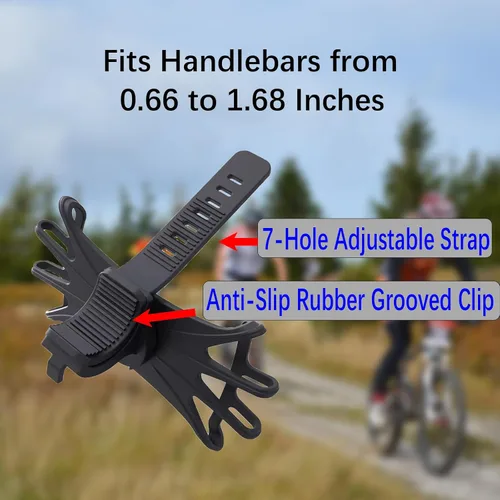 Miniatura 4 de Soporte de teléfono para bicicleta, manillar de motocicleta, soporte de silicona de rotación de 360°, abrazadera de teléfono celular, clip de Negro1