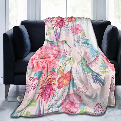 Miniatura 19 de Perinsto Manta floral de crisantemo rojo y rosa, ultra suave y cálida para todas las estaciones, manta decorativa de vellón para cama, silla