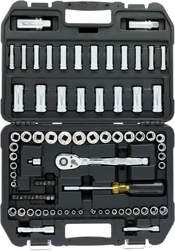 Miniatura 2 de DEWALT - Juego de herramientas mecánicas, 84 piezas SAE/métrico con trinquete de 72 dientes de perfil bajo, llave de carraca de 1/4 pulgada
