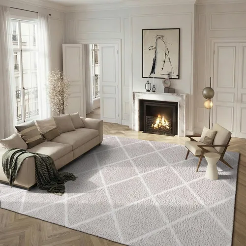 Miniatura 21 de SAFAVIEH Tahoe Shag Collection - Alfombra para pasillo, 2 x 9 pies, diseño de enrejado, no desprende pelusa y de fácil cuidado, 1.2 pulgadas