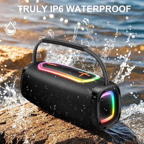 Miniatura 3 de Altavoz Bluetooth BT5.4 para exteriores: sonido fuerte de 60 W, IPX7 impermeable con 40 horas de reproducción, bajo, TWS, altavoces inalámbricos