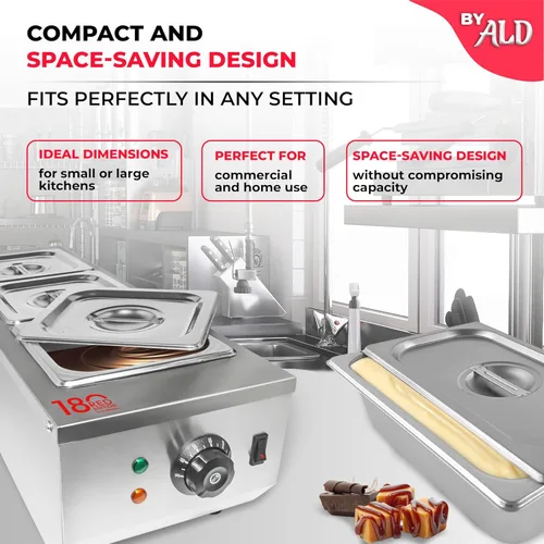 Miniatura 7 de ALDKitchen - Olla para derretir chocolate, calentador eléctrico de alimentos, derretidor profesional de dulces, 110 V