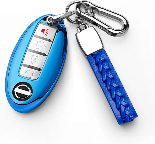 Miniatura 10 de Compatible con Funda para Llavero Nissan con Llavero de Cuero, Protección de TPU Suave, Funda de Llave para Altima Maxima Rogue Armada Pathfinder