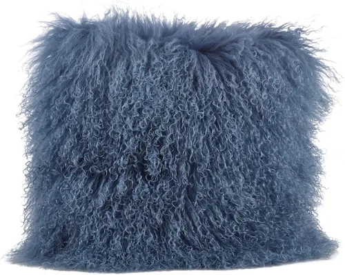 Miniatura 11 de Saro Lifestyle Almohada de piel de cordero mongol rellena de poliéster Gris