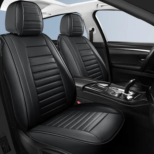 Miniatura 15 de HChengkikz Fundas de Asiento de Automóvil Par Delantero, Fundas de Asiento de Cuero Nappa Transpirable para Automóviles, Cojines Universales