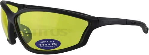 Miniatura 2 de TITUS Paquete combinado de orejeras y gafas de seguridad de línea delgada Marco negro G26/lente amarilla