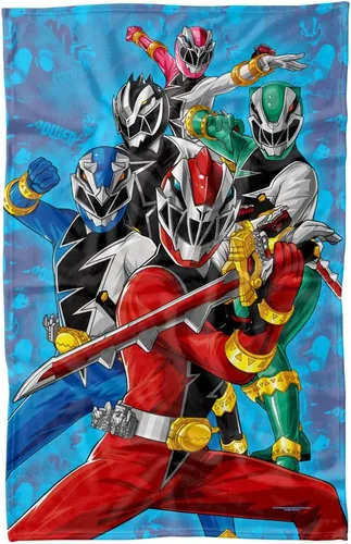 LOGOVISION Power Rangers: Manta de forro polar de Dino Fury, 36 x 58 pulgadas