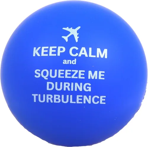 Needzo Mantén la calma y aprieta durante la turbulencia, pelotas de estrés, ansiedad de vuelo, accesorio de comodidad de miedo a volar, 2.48 pulgadas