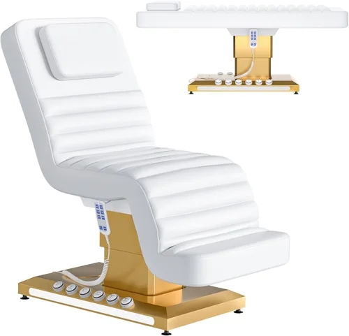 Miniatura 8 de Mesa de masaje estacionaria con espuma viscoelástica, mesa de tatuaje de masaje con altura ajustable, cama facial para esteticista, piel sintética