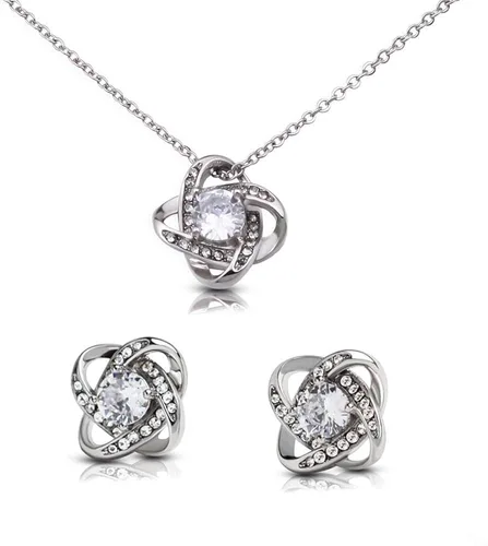 Miniatura 2 de Regalo Para Esposa Set de Aros y Collar El Amor De Mi Vida Regalo Para Mujer Joya Collar Mensaje Personalizado Para Madre Joyería Para Mamá Regalo