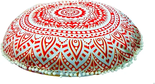 Miniatura 12 de CRAFT KALA Funda de Cojín Grande de Suelo Hippie Mandala Funda de Cojín de Meditación Funda de Puf Redondo Funda de Cojín Bohemia para el Suelo