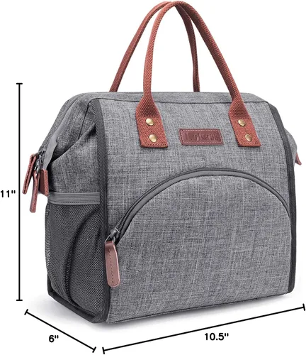 Miniatura 8 de LOKASS - Lonchera térmica con apertura amplia, gran capacidad para bebidas y snacks, organizador de nailon durable y térmico con correa de hombro