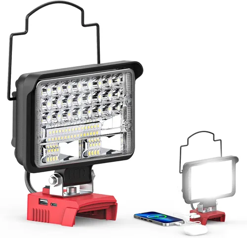 Miniatura 14 de Ecarke Luz de Trabajo LED Compatible con Milwaukee, Ecarke 54W 5400LM Luces de Trabajo LED Inalámbricas de Inundación, Compatible con Batería