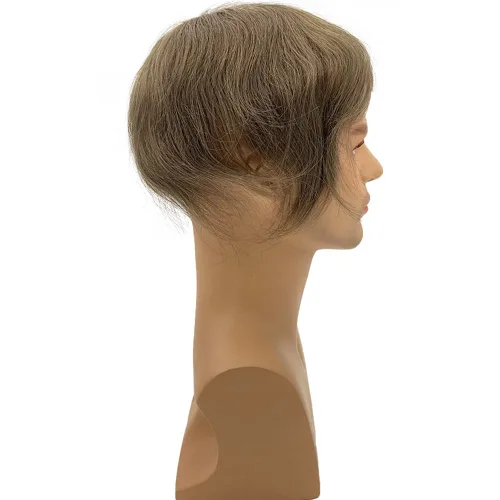 Miniatura 4 de Peluca de piel ultrafina de 0.003 in para hombres, 100% cabello humano virgen europeo, pelucas de repuesto de cabello humano real, 8x10 pulgadas