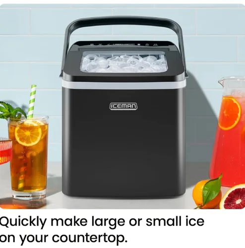 Miniatura 3 de ICEMAN - Máquina para hacer hielo de doble tamaño para encimera - Máquina de hielo portátil, máquina de hielo grande y pequeña con autolimpieza, 9