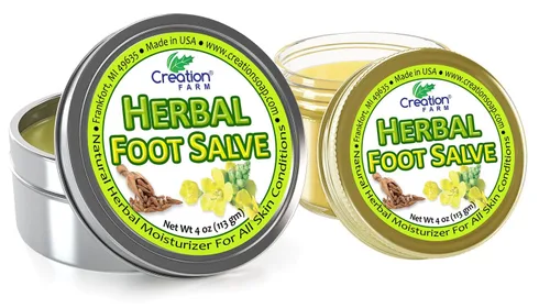 Miniatura 2 de Creation Farm Foot Salve Herbal Balm Cream - Balsamo pomada crema herba de Los pies con menta, árbol de té más 10 botánicos