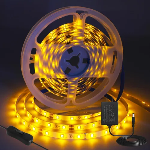 Miniatura 16 de Resistente al agua IP65, tira de luz LED flexible impermeable de 12 V, tiras de luz LED cortables de 16.4 pies, 300 unidades de cadena de Blanco