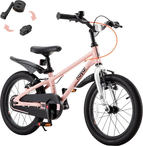 Miniatura 15 de RoyalBaby EZ-Pro Kids Bike, Lightweight Aluminum 2-in-1 Balance to Pedal Bike with One-Key Switch, 14 16 18 20 Inch for Age 3-10 Years