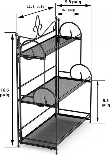 Miniatura 6 de YIUKEA Organizador de baño para encimera, organizador de especias de 3 niveles, organización de mostrador y almacenamiento para baño, cocina