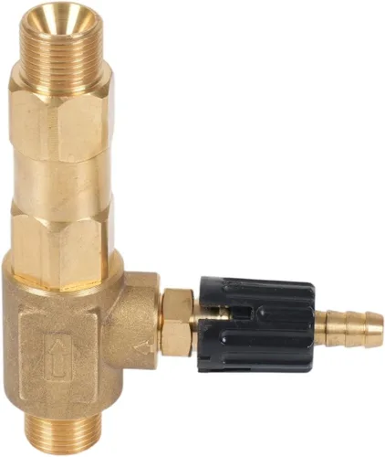 Inyector químico para lavadora a presión de 1-2 GPM para bomba general, control ajustable, arandela de potencia, inyector aguas abajo, orificio de