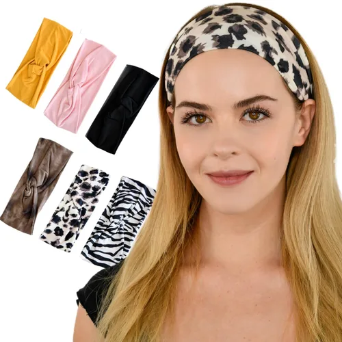 Miniatura 13 de Lotus78, Paquete de 12 diademas anchas para mujer, antideslizantes, modernas bandas deportivas para el cabello de mujer, bandas elásticas suaves