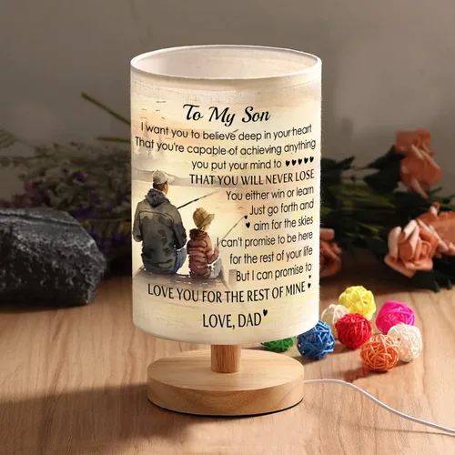 Miniatura 7 de Lámpara de mesa de pesca con texto en inglés "To My Son de papá", regalos de Navidad para hijo, regalo de cumpleaños, padre e hijo
