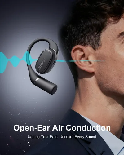 Miniatura 5 de ENC - Auriculares inalámbricos con 2 micrófonos, llamadas claras AI, cómodos ganchos para los oídos, sonido estéreo, auriculares Bluetooth