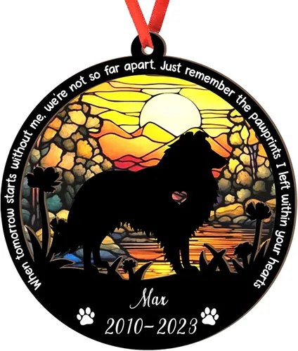 Miniatura 50 de Adorno personalizado para atrapasoles de sabueso afgano, adorno de Navidad de sabueso afgano – Regalo para perro amante, sabueso afgano
