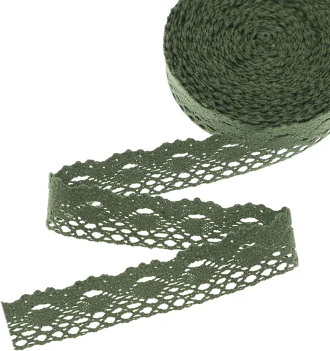 Cordón de costura de ganchillo de encaje de algodón de cinta de encaje verde para envoltura de paquetes de regalo, suministros de álbumes de recortes