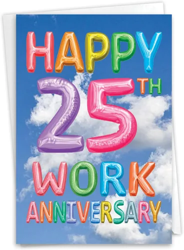 Miniatura 13 de NobleWorks Tarjeta de felicitación de 25 aniversario (compañero de trabajo) con sobre de 5 x 7 pulgadas para hombres, mujeres (1 tarjeta) 25 años