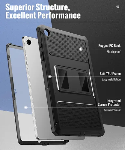 Miniatura 3 de MoKo Funda para Samsung Galaxy Tab A9 Plus/A9+ de 11 pulgadas 2023, a prueba de golpes de cuerpo completo resistente con protector de pantalla