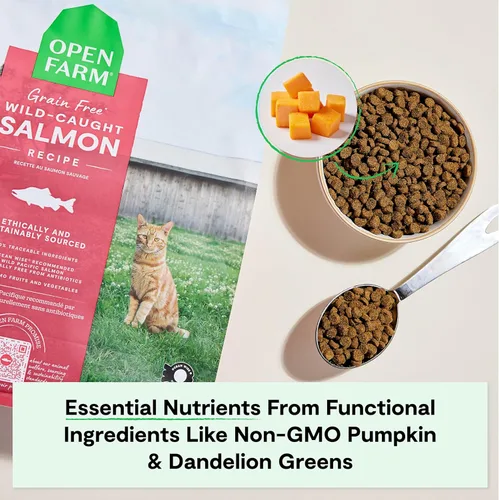Miniatura 5 de Open Farm, alimento seco sin granos para gatos, croquetas de alto contenido en proteínas para una dieta completa y equilibrada, frutas y verduras